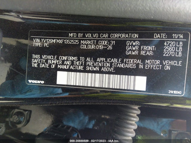 2015 Volvo S60, VIN: YV126MFMXF1352525