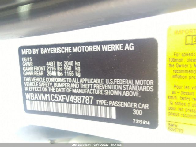 WBAVM1C5XFV498787 BMW X1 Sdrive28i