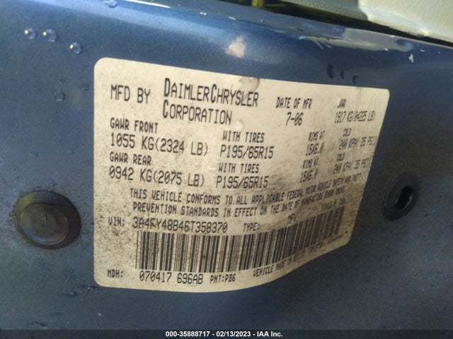 Chrysler Pt Cruiser 2006 3A4FY48B46T358370 Image 10
