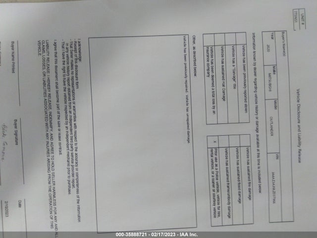 JA4AZ3A39LZ037966 Mitsubishi Outlander Es/se/sel/le/sp
