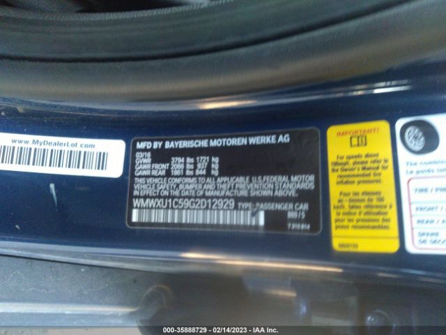 WMWXU1C59G2D12929 Mini COOPER HARDTOP 4 DOOR