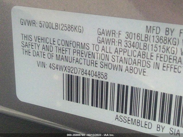 4S4WX92D784404858 Subaru Tribeca