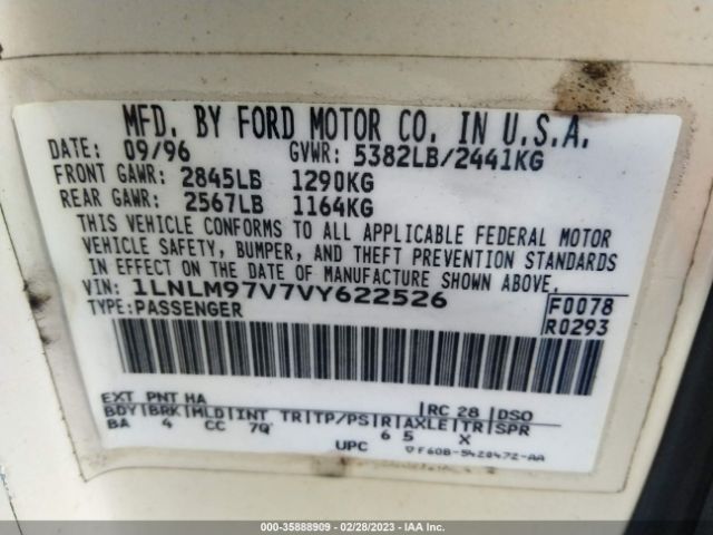 1LNLM97V7VY622526 Lincoln Continental