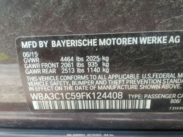 WBA3C1C59FK124408 BMW 3 Series