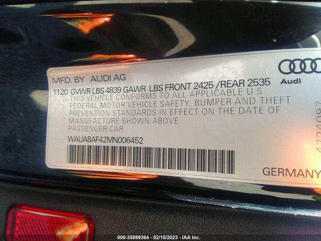 2021 Audi A4, VIN: WAUABAF42MN006452