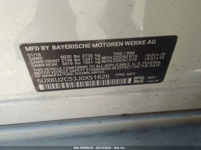 5UXKU2C53J0X51626 BMW X6 Xdrive35i
