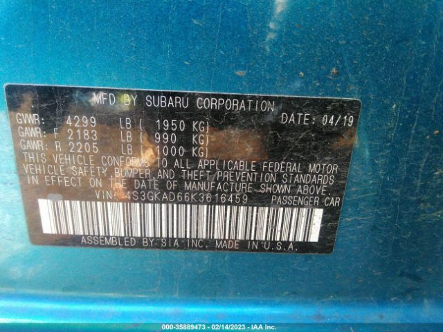 4S3GKAD66K3616459 Subaru Impreza Premium