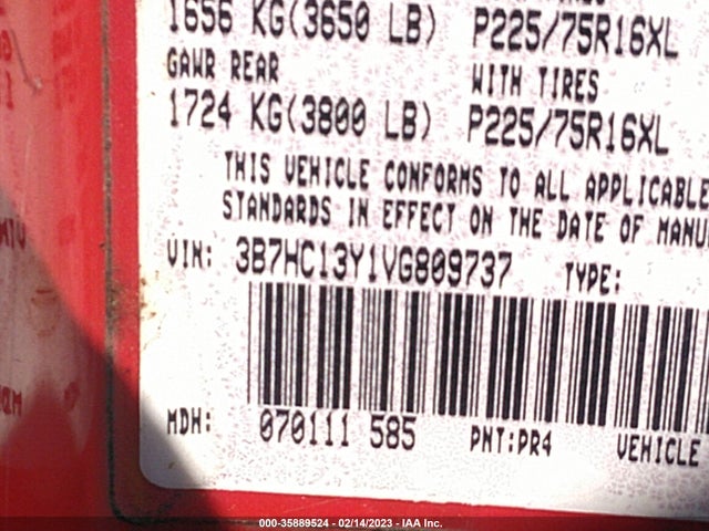 Dodge RAM 1500 1997 3B7HC13Y1VG809737 Image 10