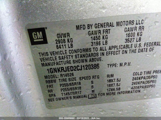 1GKKVPKD0GJ260412 GMC ACADIA SLE