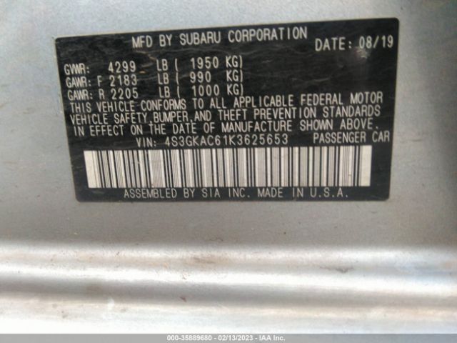 4S3GKAC61K3625653 Subaru Impreza Premium