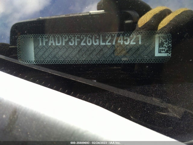 2016 FORD FOCUS SE VIN: 1FADP3F26GL274521