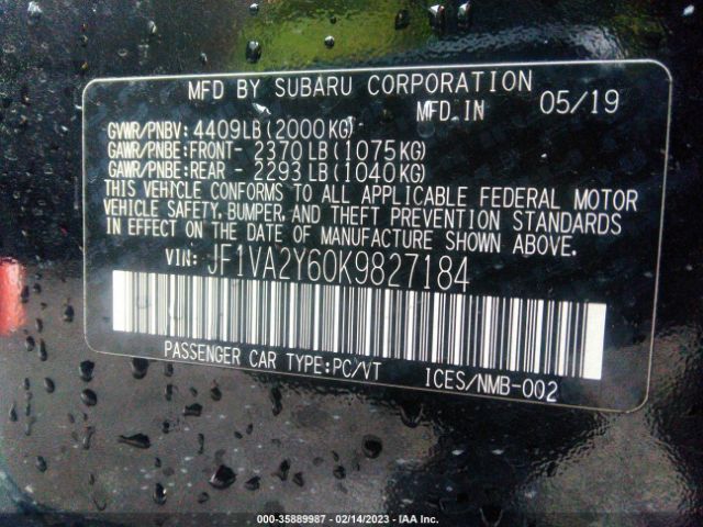 JF1VA2Y60K9827184 Subaru Wrx Sti Limited