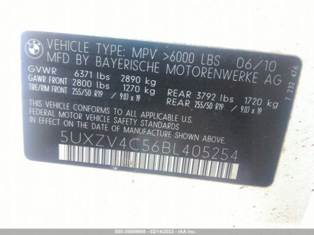 5UXZV4C56BL405254 BMW X5 35i