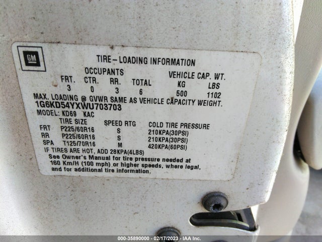 Cadillac Deville 1998 1G6KD54YXWU703703 Image 10
