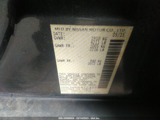 1N4AL3AP6FN877327 Nissan ALTIMA 2.5