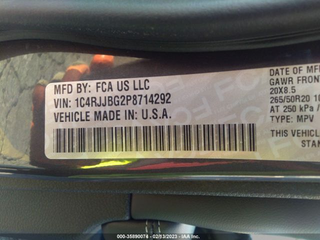 1C4RJJBG2P8714292 Jeep Grand Cherokee L Limited