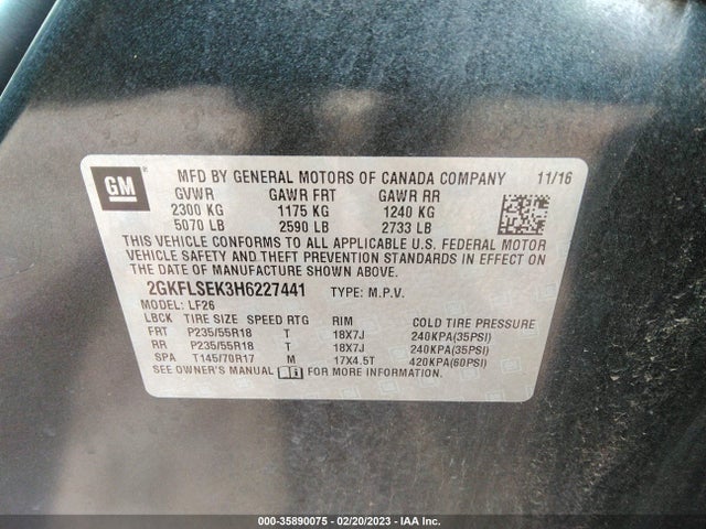 GMC Terrain Sle 2017 2GKFLSEK3H6227441 Image 9