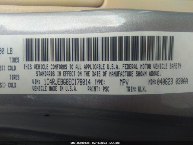 1C4RJEBG8EC178014 Jeep Grand Cherokee Limited