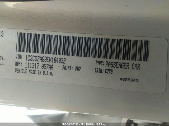 Dodge AVENGER SE 2014 1C3CDZAG9EN184032 Image 9