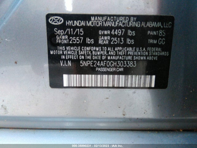 Hyundai Sonata 2.4l Se 2016 5NPE24AF0GH303383 Image 11