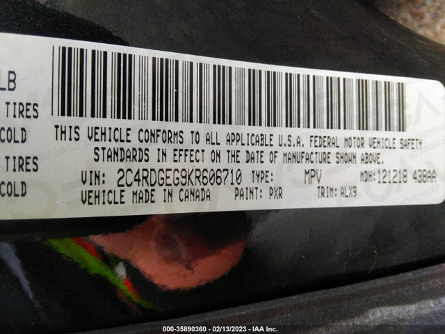 Dodge Grand Caravan Gt 2019 2C4RDGEG9KR606710 Image 9