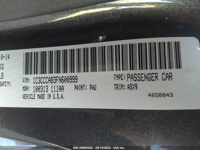 Chrysler 200 Limited 2015 1C3CCCAB3FN600999 Image 9