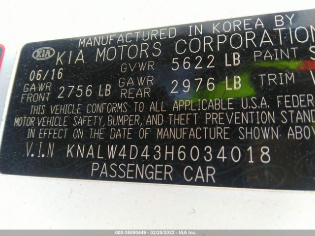 KNALW4D43H6034018 KIA K900 Luxury