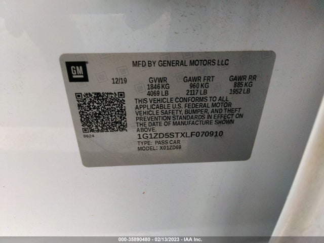 Chevrolet MALIBU LT 2020 1G1ZD5STXLF070910 Image 9