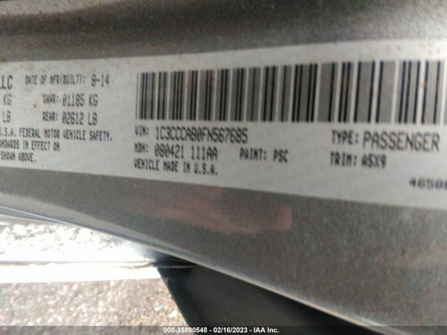 Chrysler 200 Limited 2015 1C3CCCAB0FN567685 Image 9