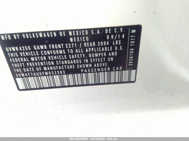 3VW4T7AU5FM032383 Volkswagen Golf Gti Autobahn
