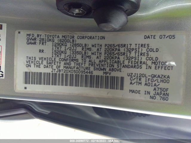 JTJBT20X050095446 Lexus GX 470