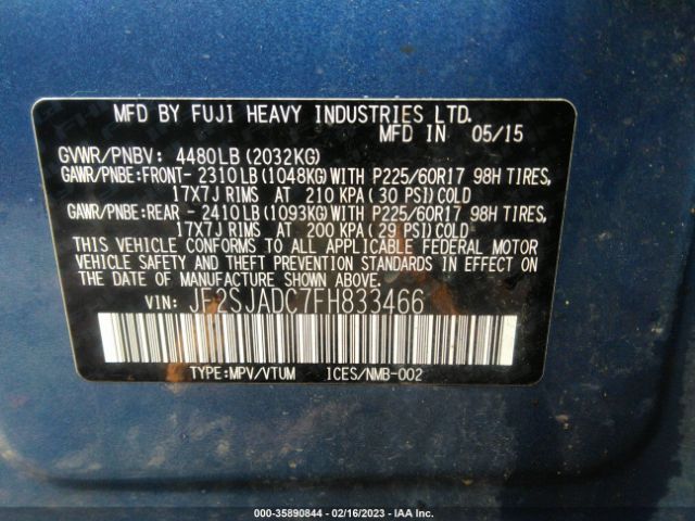 JF2SJADC7FH833466 Subaru Forester 2.5i Premium