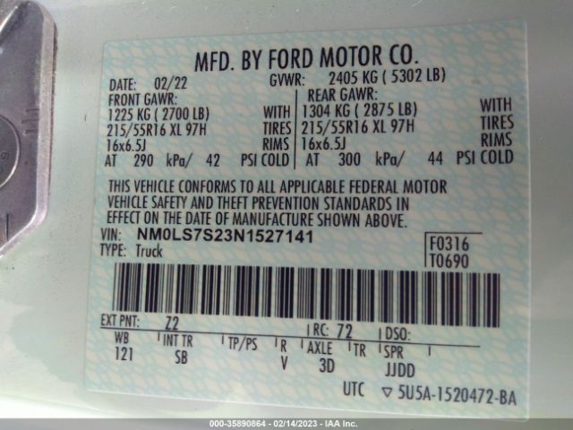 NM0LS7S23N1527141 Ford Transit Connect Van Xl