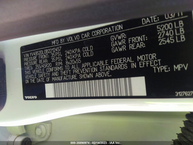 Volvo XC60 2011 YV4952DL0B2212457 Image 10