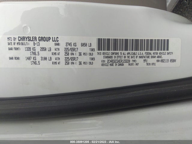 Dodge Grand Caravan Sxt 2014 2C4RDGCGXER123220 Image 10
