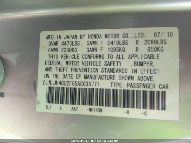 Acura TSX 2010 JH4CU2F65AC035771 Image 10