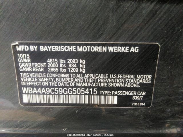 WBA4A9C59GG505415 BMW 4 Series 428i