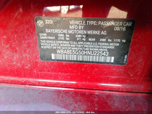 WBA8E5G50HNU22543 BMW 3 Series 320i Xdrive