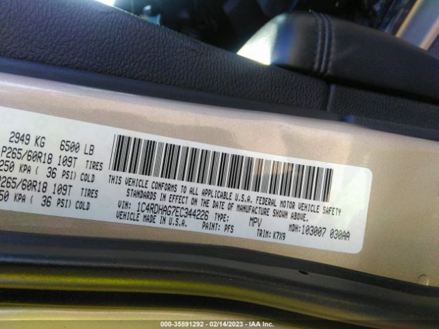 1C4RDHAG7EC344226 Dodge Durango Sxt