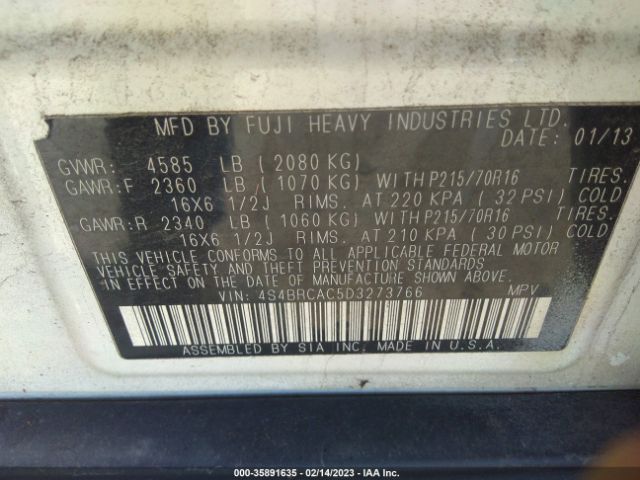 4S4BRCAC5D3273766 Subaru Outback 2.5i