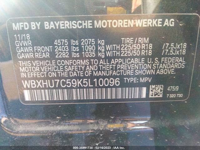 BMW X1 Sdrive28i 2019 аукцион фото