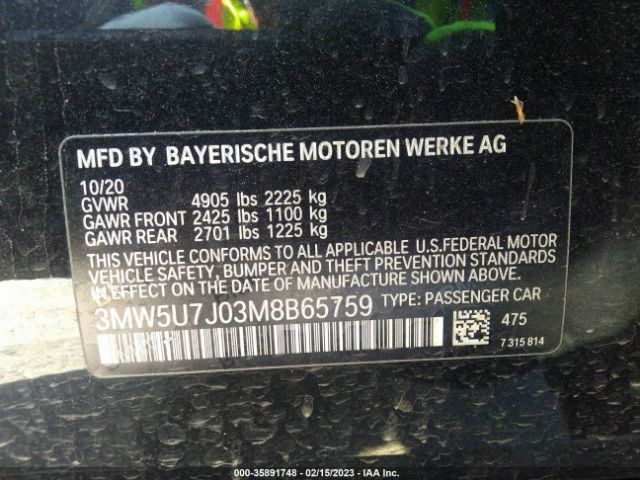 3MW5U7J03M8B65759 BMW 3 Series M340i