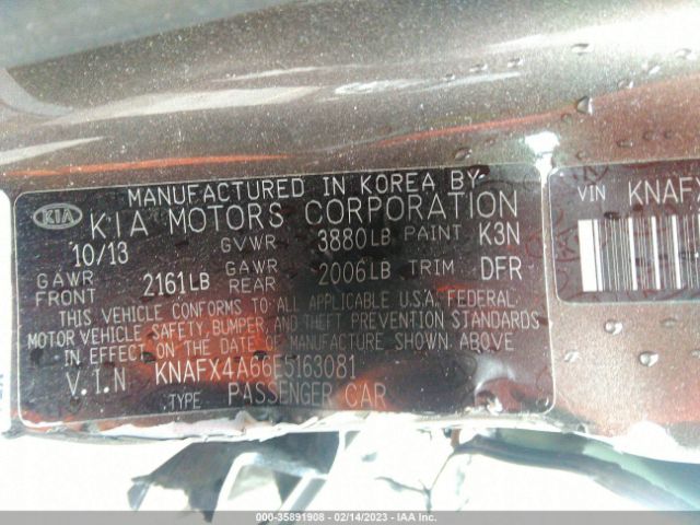 KNAFX4A66E5163081 KIA FORTE LX