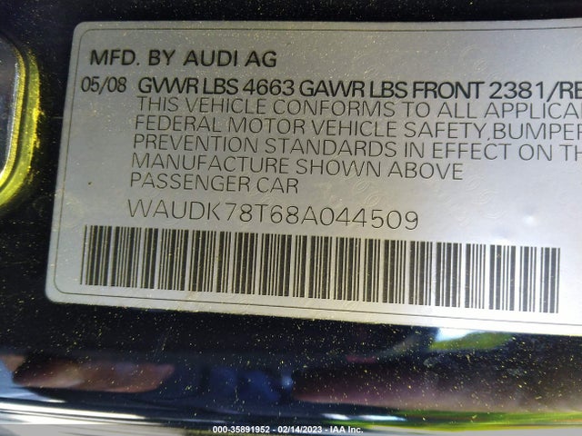 Audi A5 2008 WAUDK78T68A044509 Image 10
