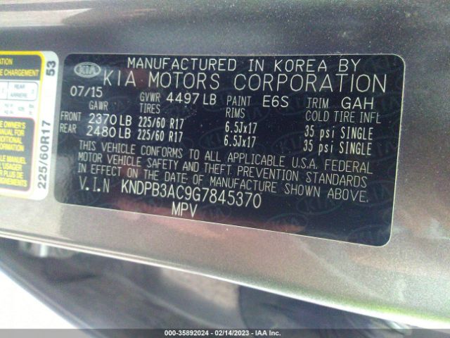 KNDPB3AC9G7845370 KIA Sportage Lx