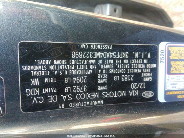 3KPF54AD4ME322898 KIA FORTE EX