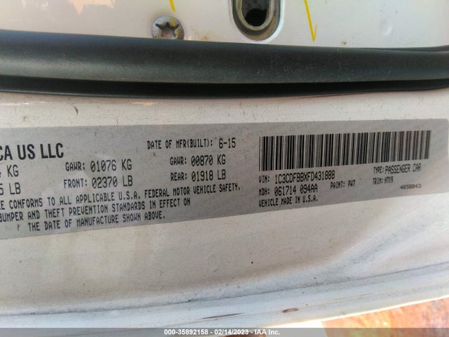Dodge DART SXT 2015 1C3CDFBBXFD431888 Image 9