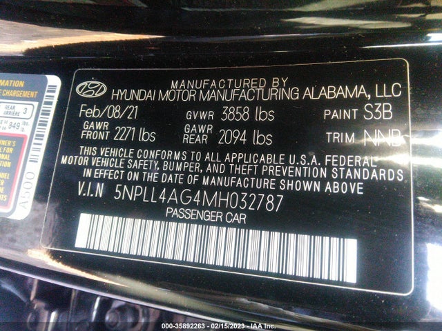 2021 Hyundai Elantra, VIN: 5NPLL4AG4MH032787