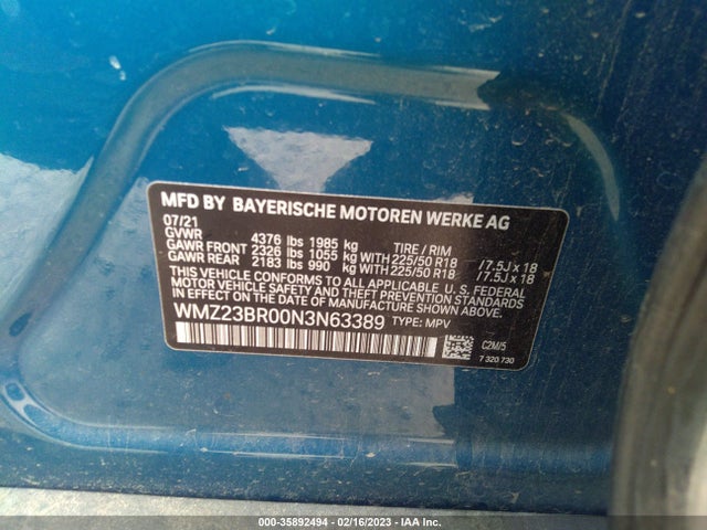 2022 Mini Countryman, VIN: WMZ23BR00N3N63389