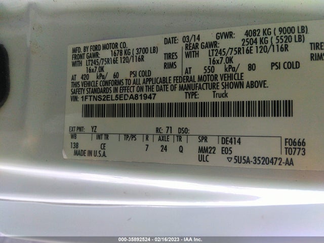 2014 Ford E-Series, VIN: 1FTNS2EL5EDA81947